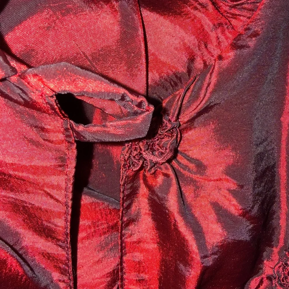 Vintage Connie's Moonlight‎ Burgundy Taffeta Jacket Size Large Lagenlook Evening - Picture 13 of 13